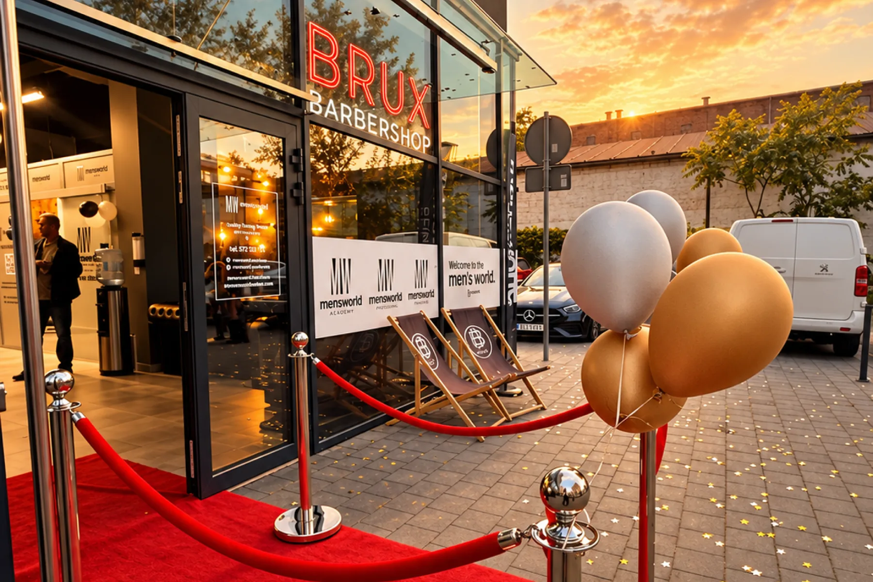 Wnętrze BRUX Barbershop i Men's World Clinic we Wrocławiu